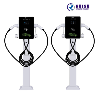 14KW 32A AC EV Şarj Cihazı Tek Fazlı Tip 2 Zemin Standı, 5m Kablo ile